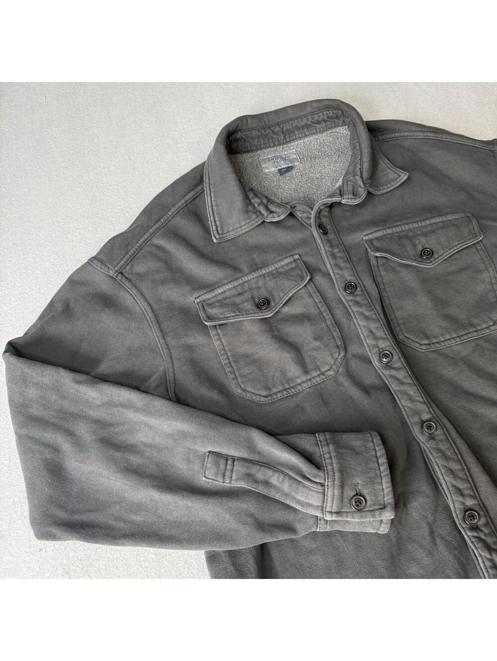 American Eagle Super Soft Fleece Lined Shirt Jacket Gray Men’s Medium